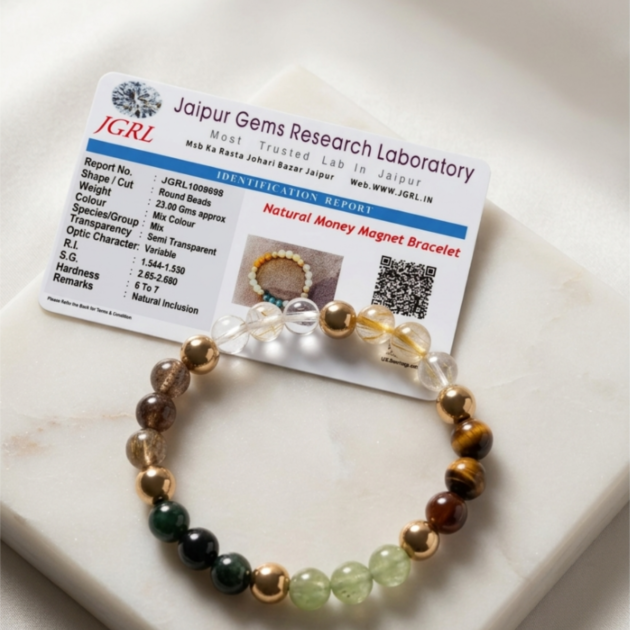 Natural Money Magnet Bracelet for Wealth & Abundance (Certified)