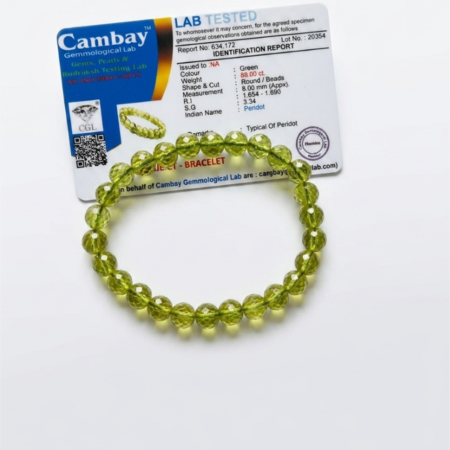 Premium Faceted Peridot Gemstone Bracelet - Growth & Prosperity