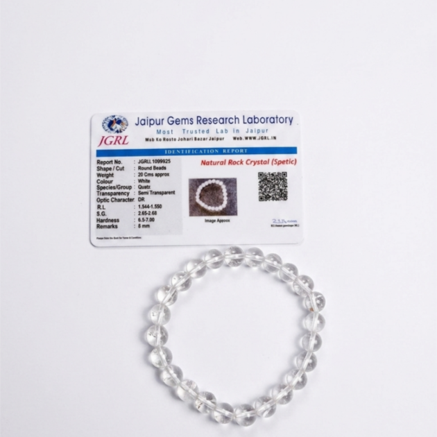 Premium Sphatik (Clear Quartz) Bracelet (8mm) - Master Healer